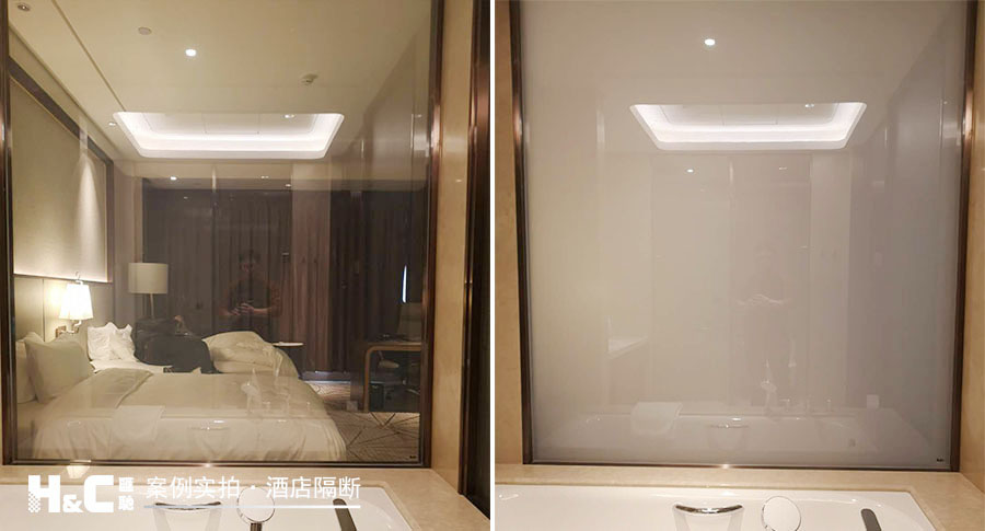 重慶天喜豪生大酒店衛生間調光玻璃